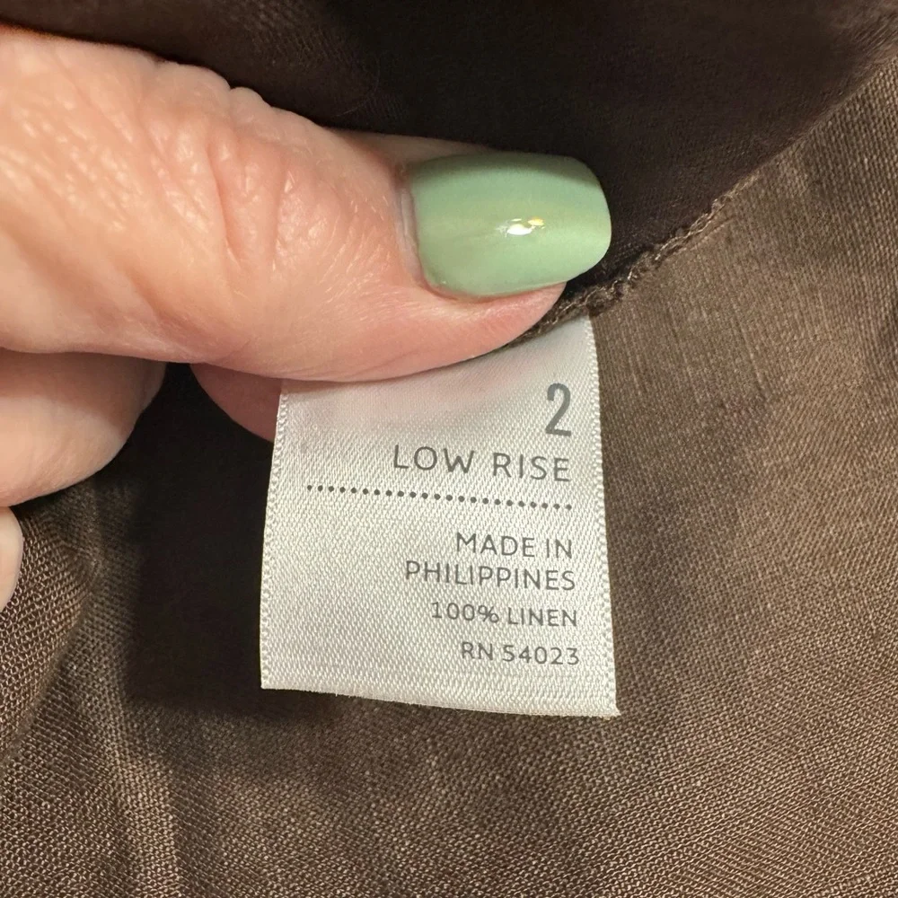 NWT OLD NAVY RETAL: $44 SUMMER CHOCOLATE LINEN ANKLE PANT SZ: 2 #Y - Picture 5 of 11